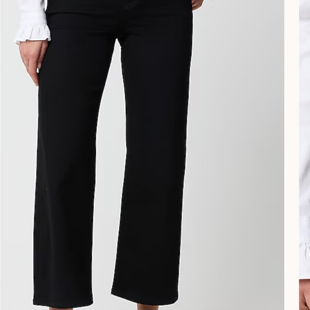 J. Crew Factory Black Wide-Leg Crop Pants